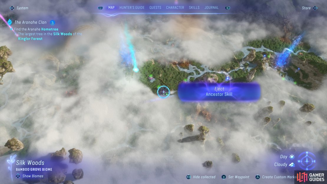 The location of the Eject skill on the map.