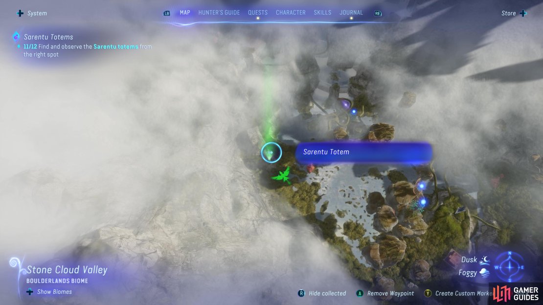 The final Sarentu Totem is located in the Stone Cloud Valley
