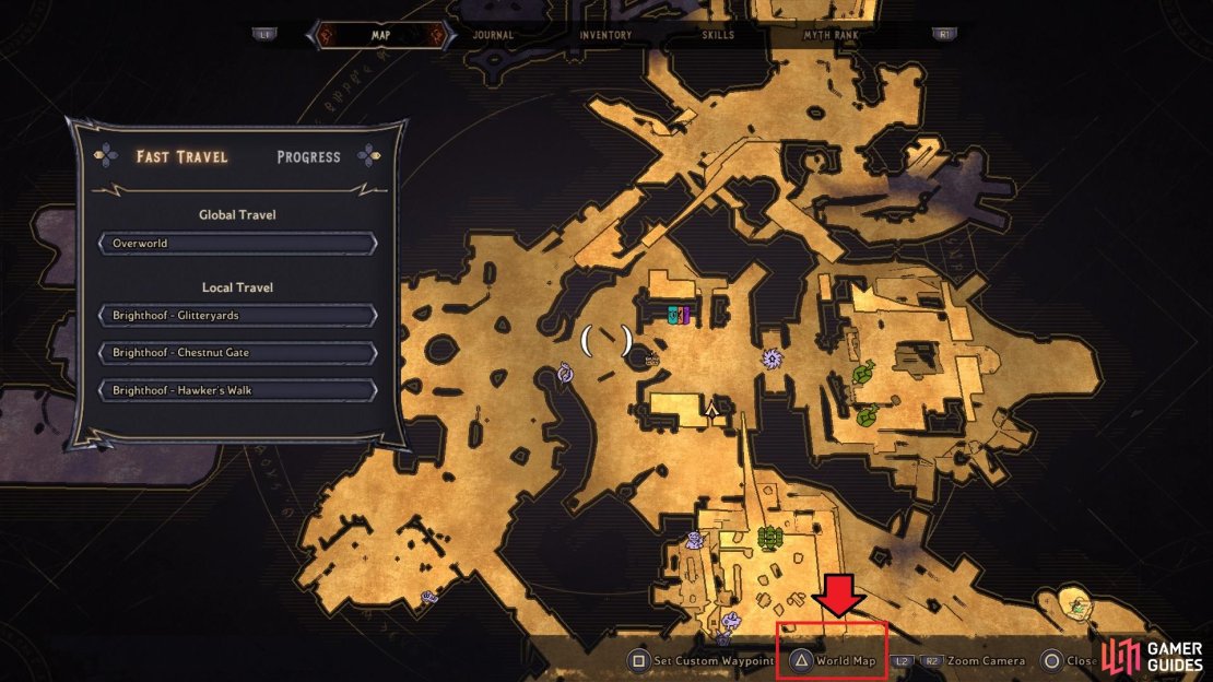 You will need to first go to the World Map