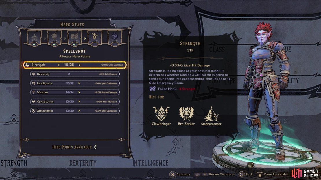 You&rsquo;ll have ten points to distribute upon character creation