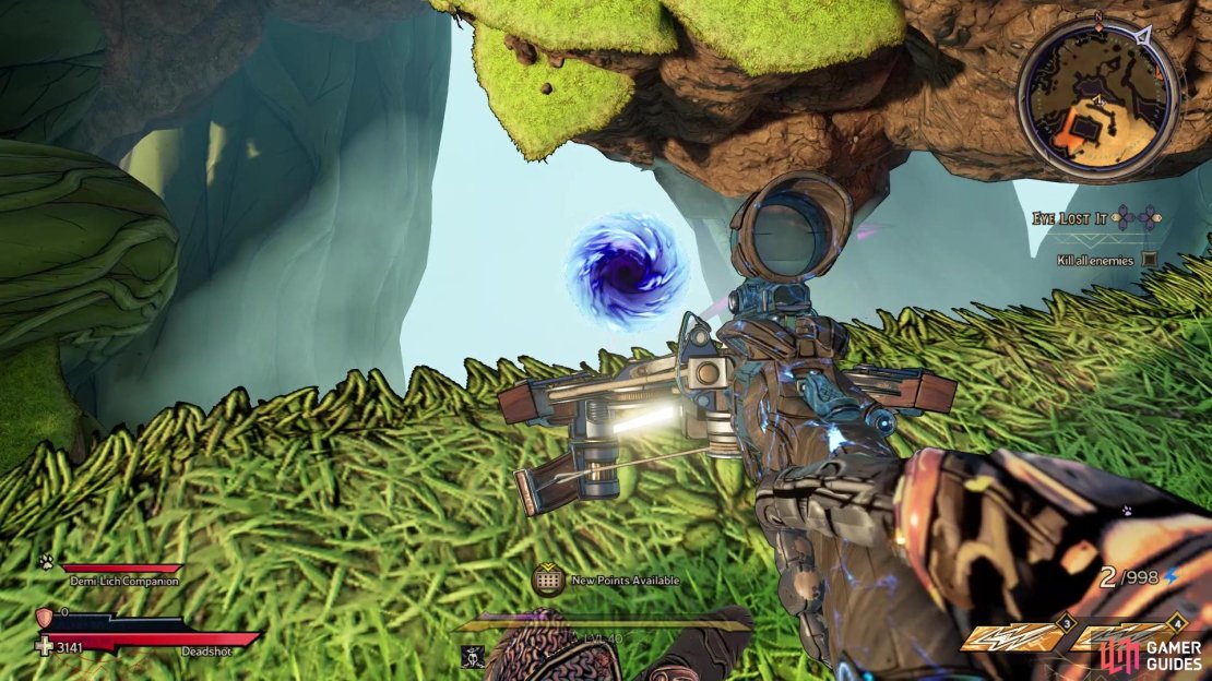 You will need to jump into this portal to reach the Lost Marble