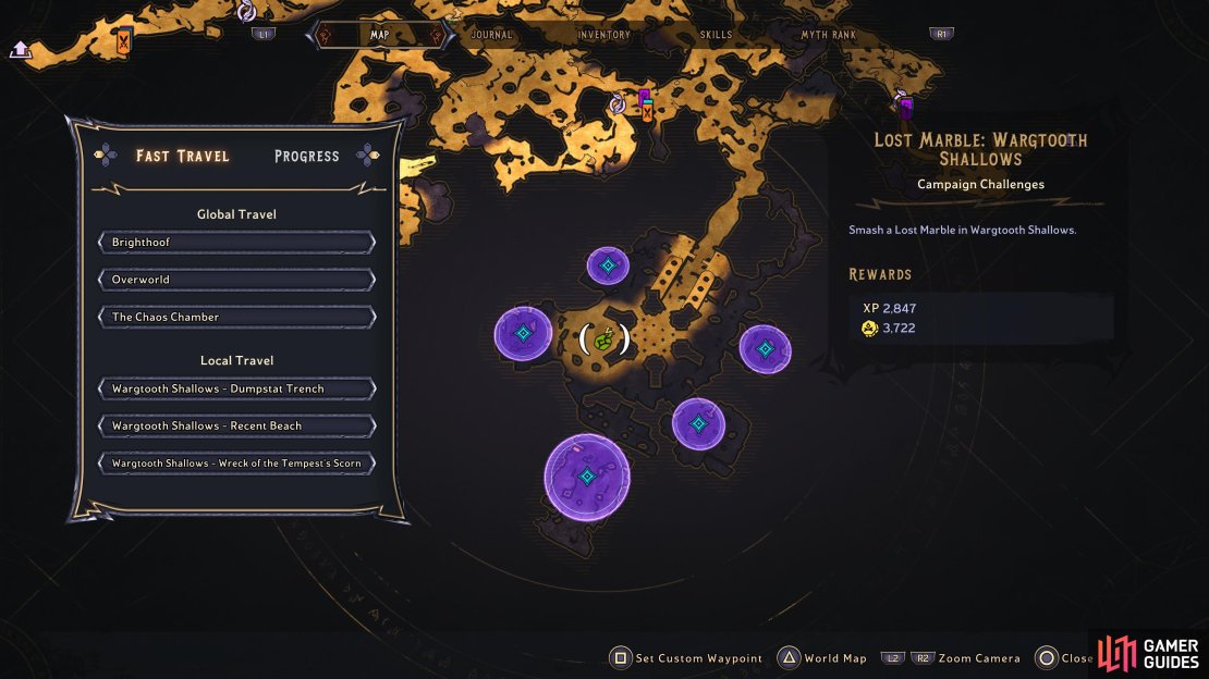 Head to this location of Wargtooth Shallows
