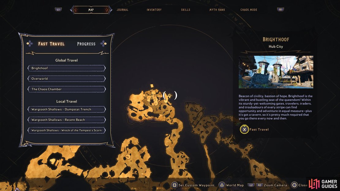 Head to this location of Wargtooth Shallows