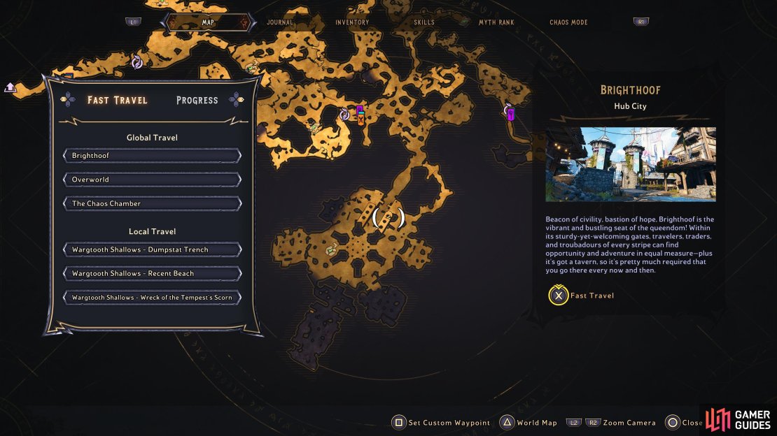 Head to this location of Wargtooth Shallows