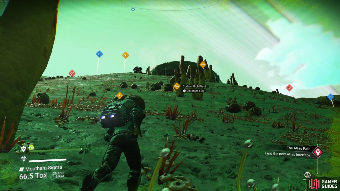 You can scan the local area by pressing C to see what elements are in the area.