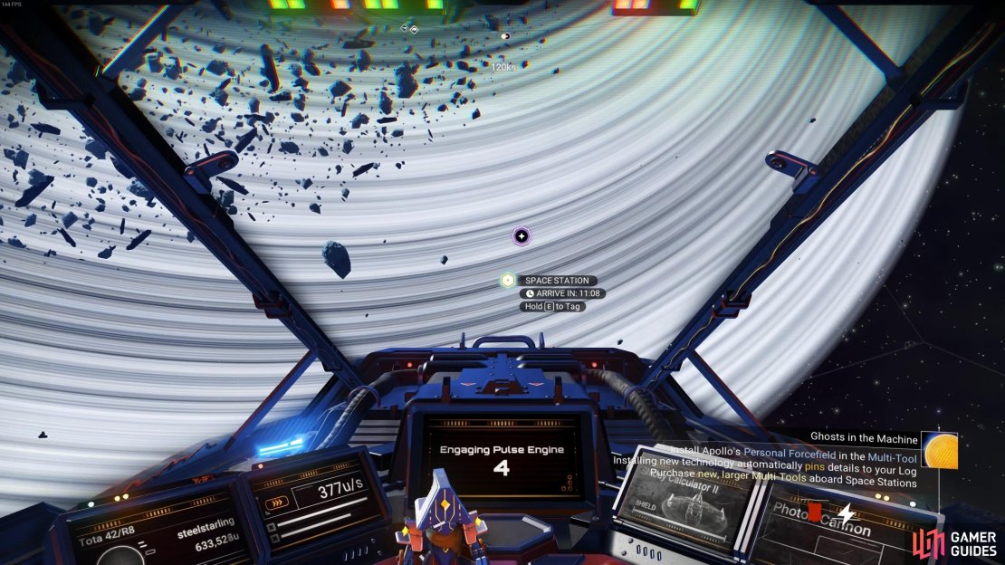 You can Pulse to a space station once you identify its icon.