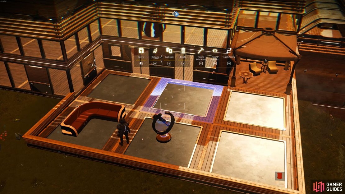 The Toggle Camera function gives you a much better view for base building, and allows you to place items with more precision.