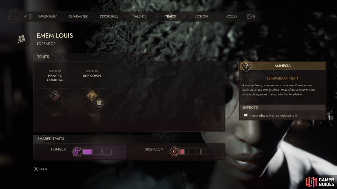 The Amnesia trait will prevent you from attempting any Deduction or Education checks until it&rsquo;s removed.