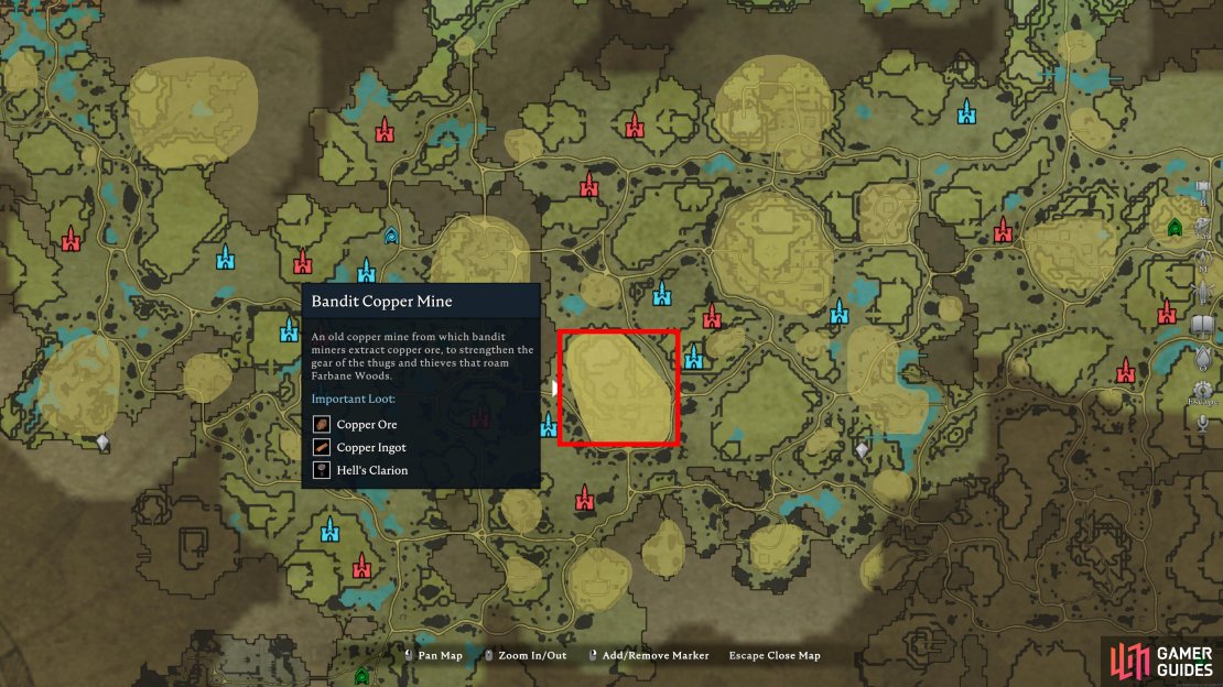 You can find the Bandit Copper Mine in the center of the Farbane Woods