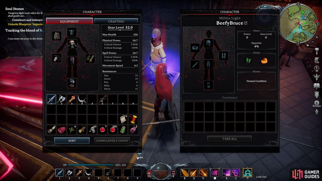 As you can see here, BeefyBruce has only just been converted, and hasn&rsquo;t been equipped yet.
