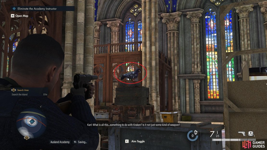 You can&rsquo;t miss the sixth pigeon as you enter the spy academy set through the main door.