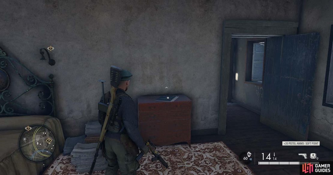You&rsquo;ll find the document on top of this set of drawers in the building.
