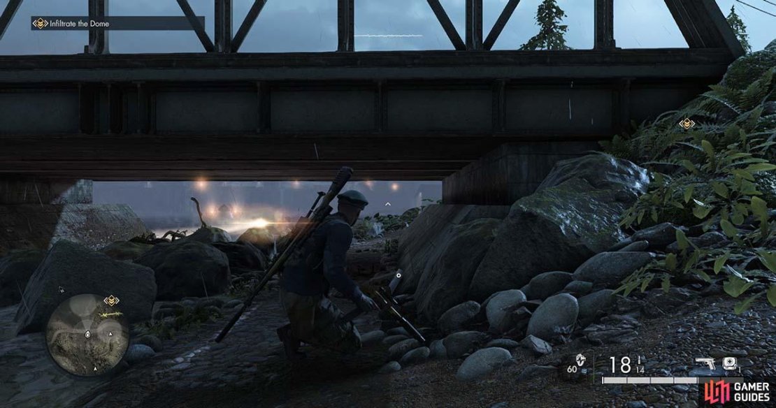 You&rsquo;ll find the item under the bridge.
