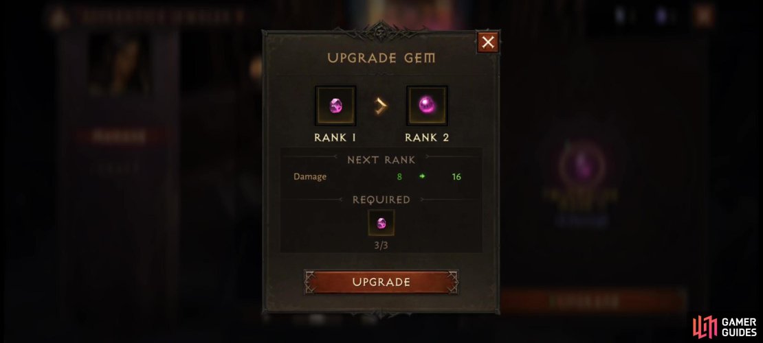 You can upgrade Normal Gems by simply combining three Normals Gems of the same type and grade&hellip; at least until Rank 6.