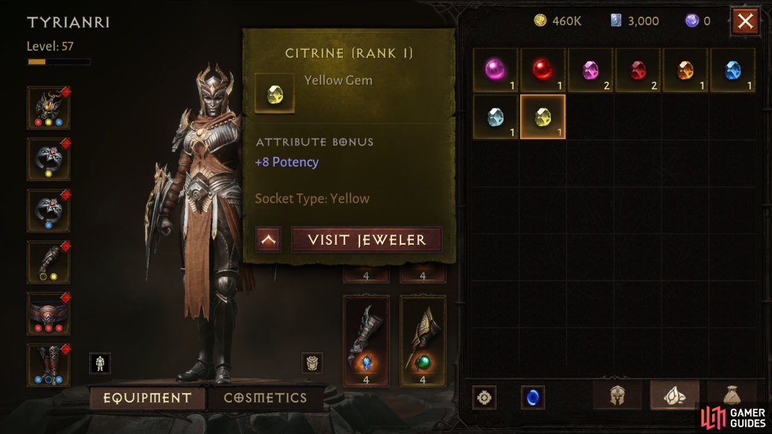 You can increase your Potency attribute by equipping Citrines.