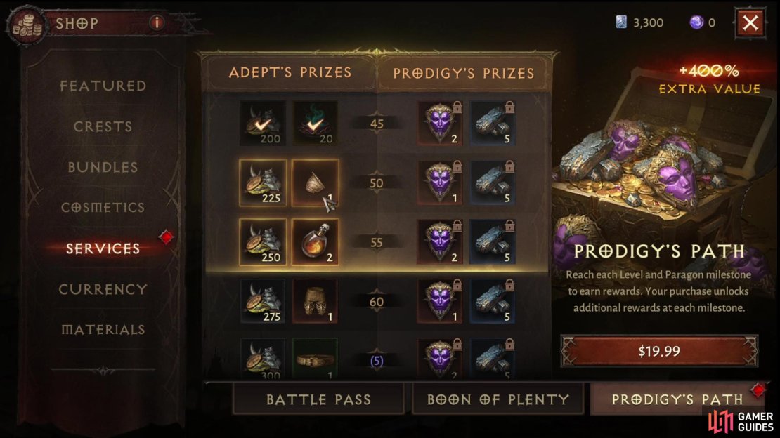 Advance far enough in the main questline and you&rsquo;ll unlock the Prodigy&rsquo;s Path reward tracks.