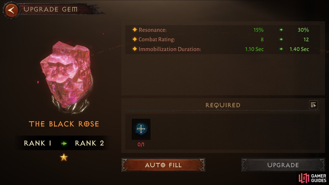 Upgrading Legendary Gems will improve that  gem&rsquo;s stats, but you&rsquo;ll need Gem Power and spare gems to do so.