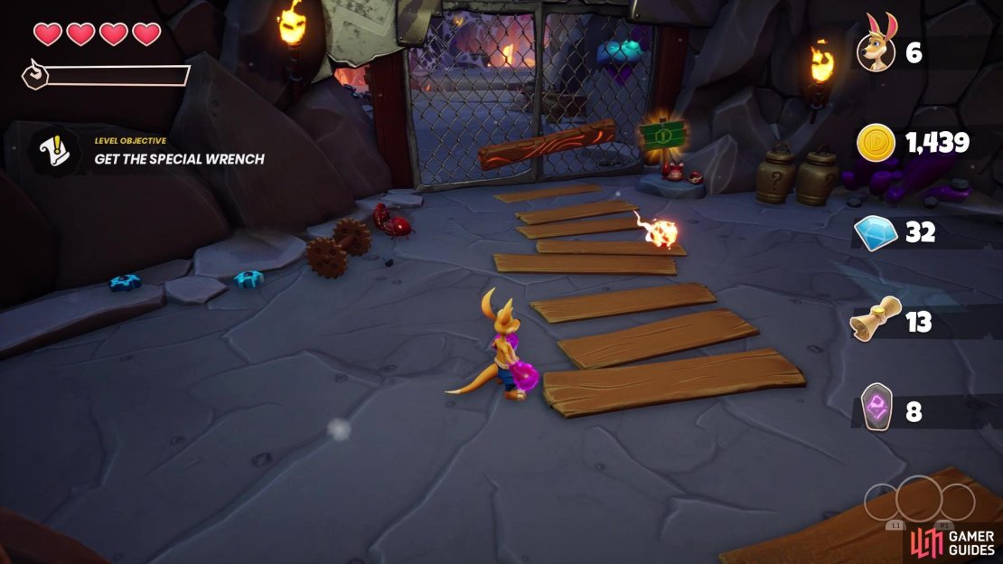 The little orbs will give you a Fire Charge