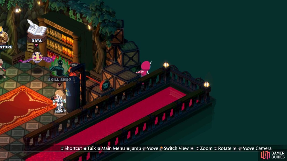 The secret area is accessible behind the crates near the Data Shop NPC