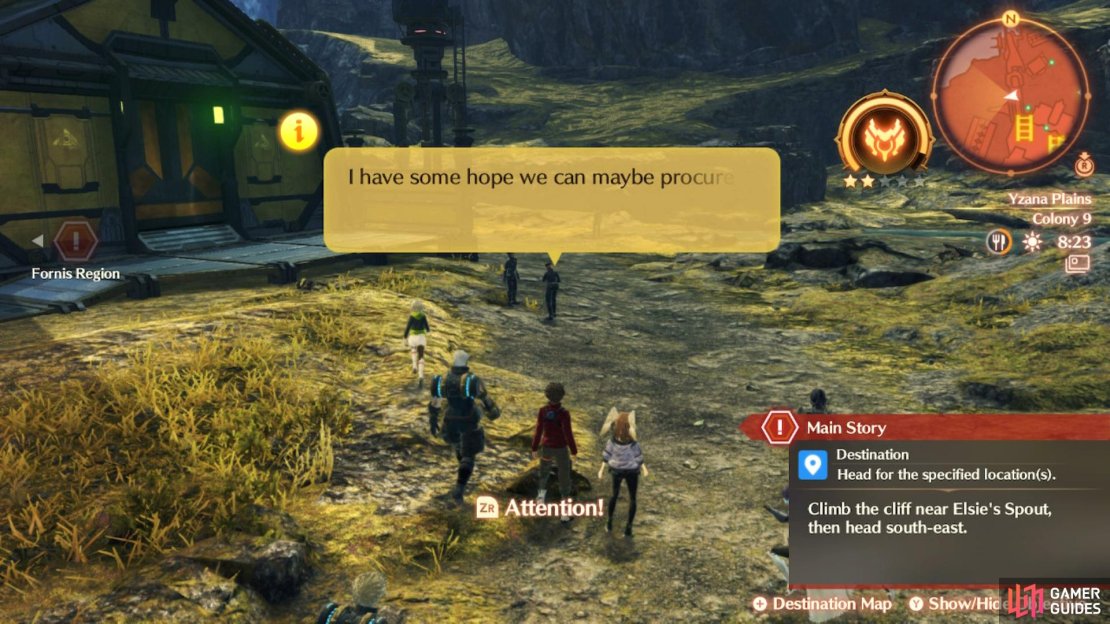 Listen into the conversation at Colony 9 to acquire the Colony 9’s Situation Info Fragment.