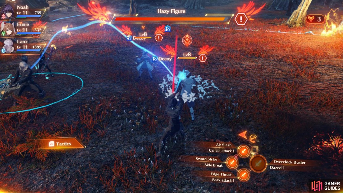 With Healer standing away from Defender, focus you attention on him first