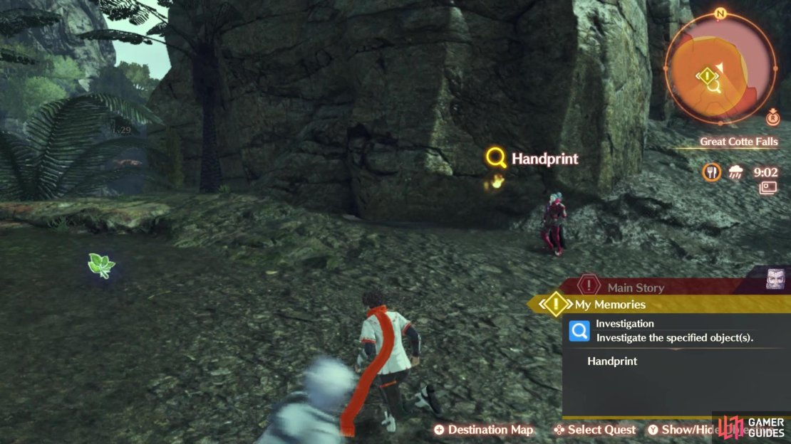 The location of the second handprint