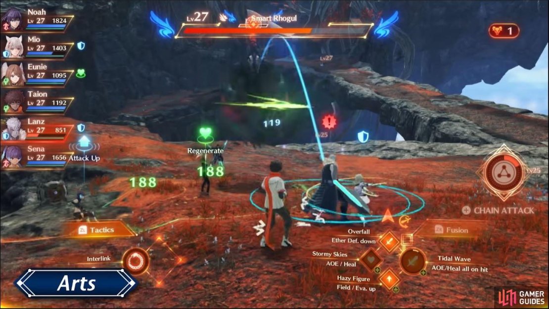 Make sure to pay attention to circles on the ground that you or your friends have made! They can buff and heal you! (Credit: Nintendo Xenoblade Chronicles 3 Trailer)