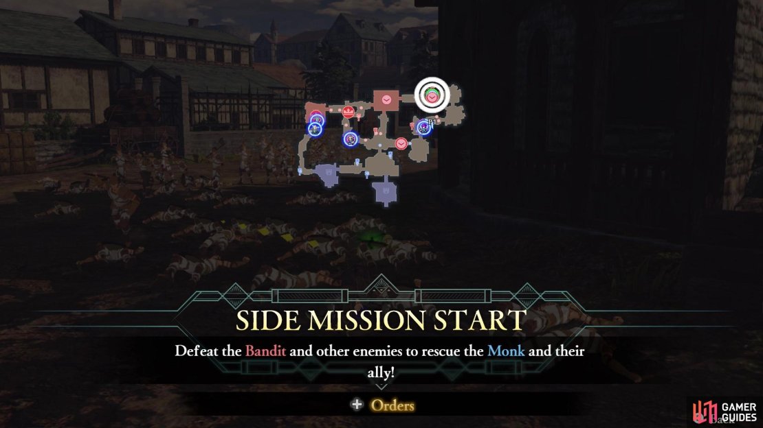 The Monk and Thief will appear in the northeastern corner of the map