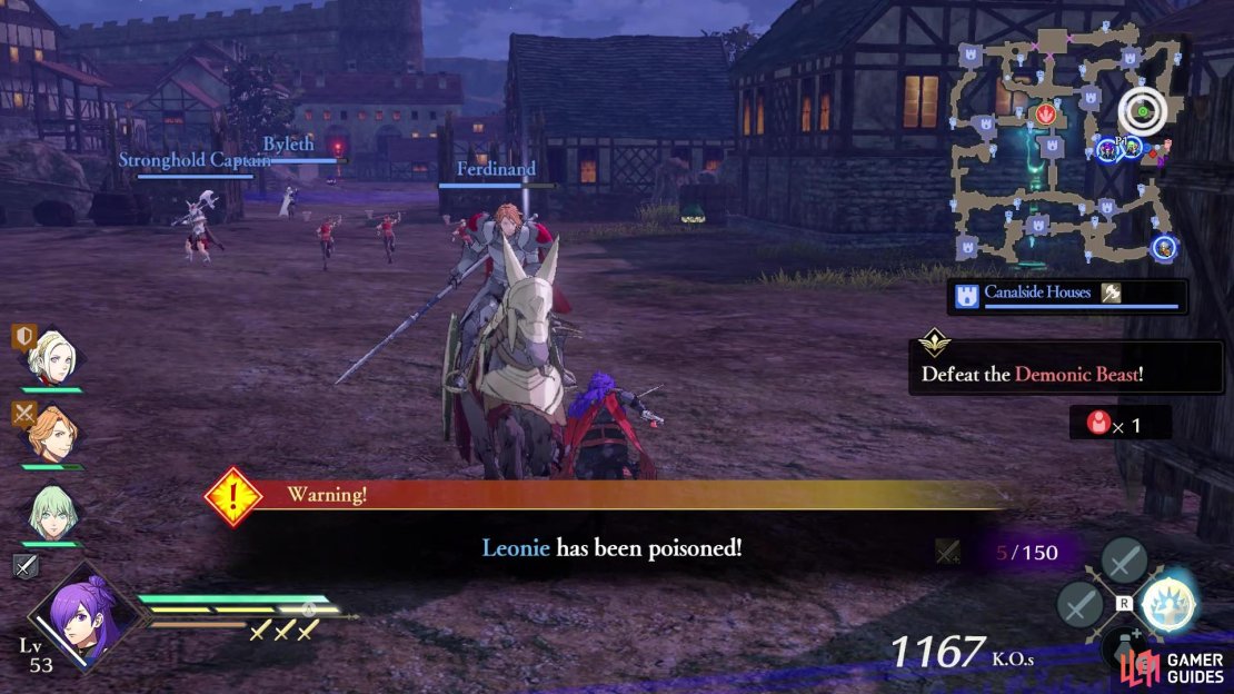 Leonie will become poisoned after defeating Metodey