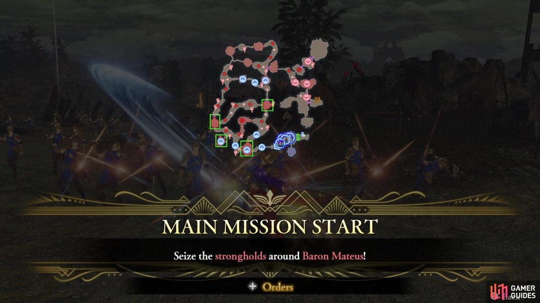 Your first goal should be to capture the designated strongholds