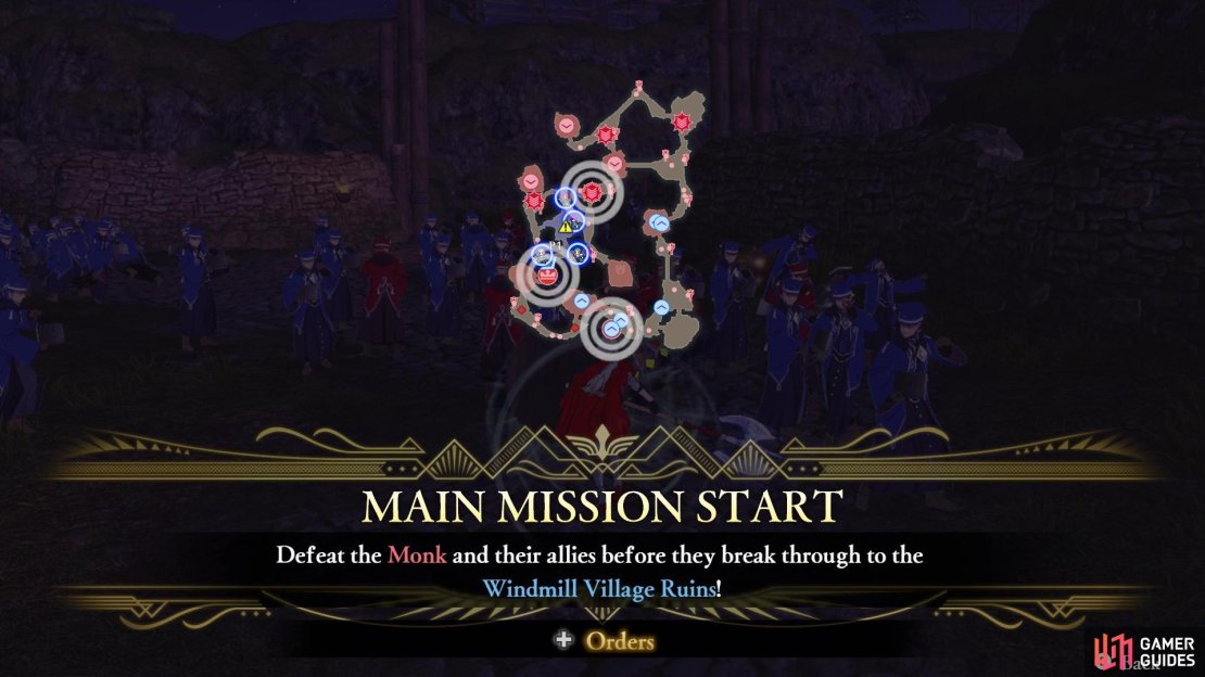 You need to make sure the enemies don&rsquo;t enter the Village Ruins