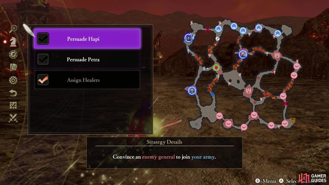 When Hapi appears (and you&rsquo;re done clearing the map), select the &ldquo;Persuade Hapi&rdquo; Strategy,