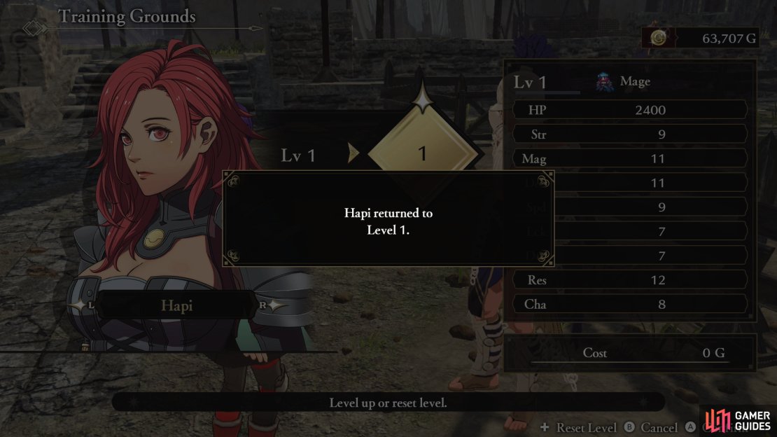 You can reset a character&rsquo;s level at the Training Grounds free of charge.
