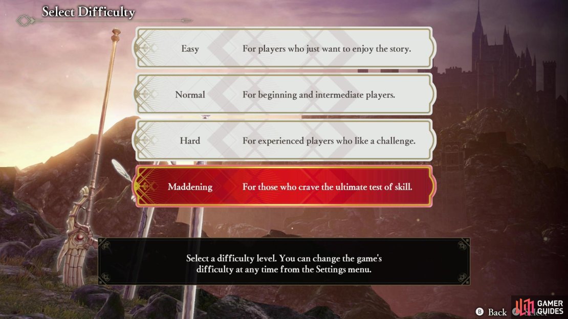 Beat the game once on any difficulty and you&rsquo;ll be able to select Maddening difficulty on subsequent playthroughs.