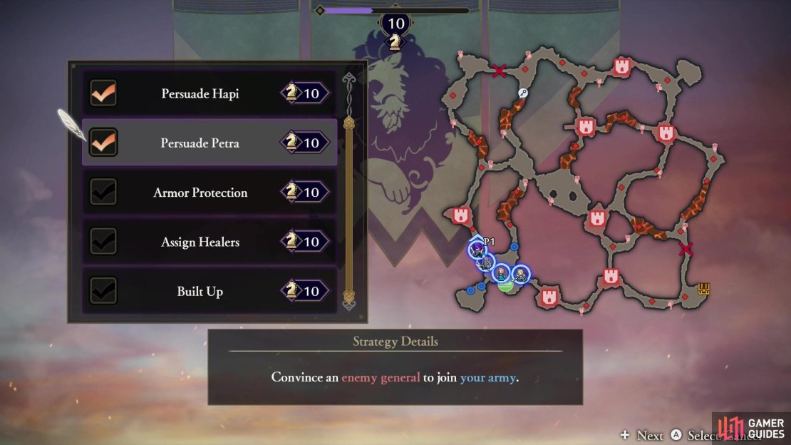 To recruit characters in battle, you&rsquo;ll need to activate a &ldquo;Persuade&rdquo; Strategy before the battle begins.