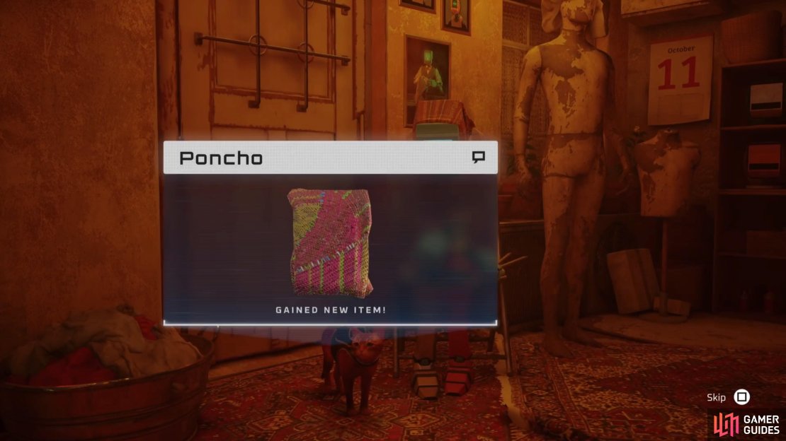 You&rsquo;ll need to give the Poncho to a robot named Elliot. 