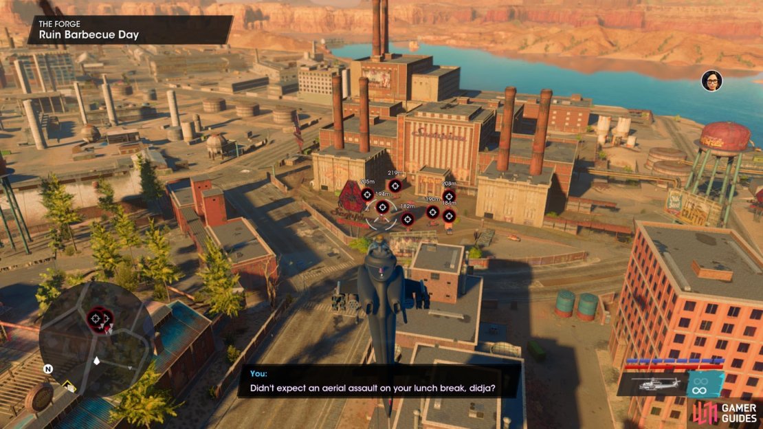 Fly across the city to the Scorpion Factory and have some fun from the skies.