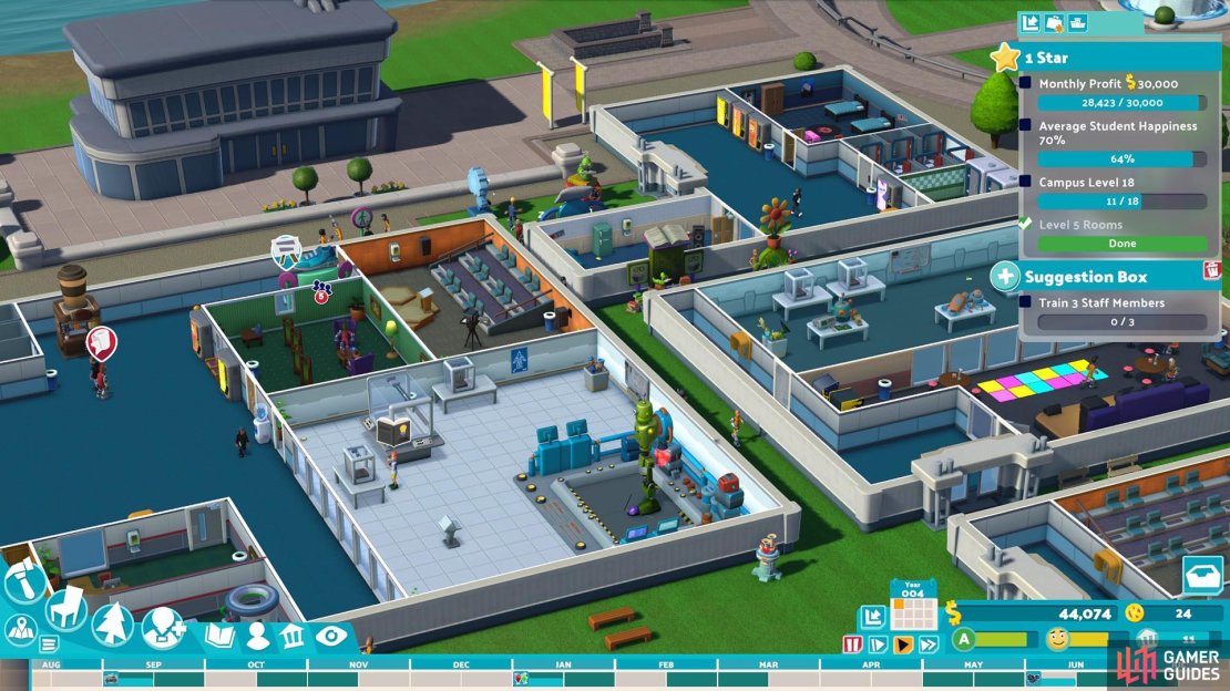 You have the freedom here to set out your Two Point Campus however you choose. It&rsquo;s a lot of fun.