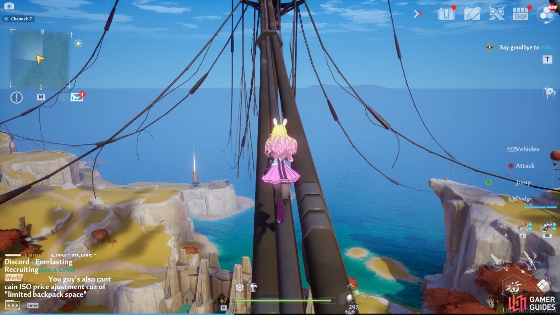 Run along the metal cable (carefully).