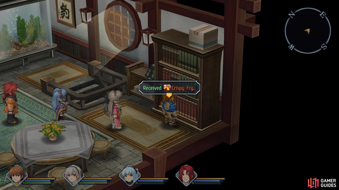 The final recipe for the day can be obtained by searching the bookshelf upstairs in the Fisherman&rsquo;s Guild.