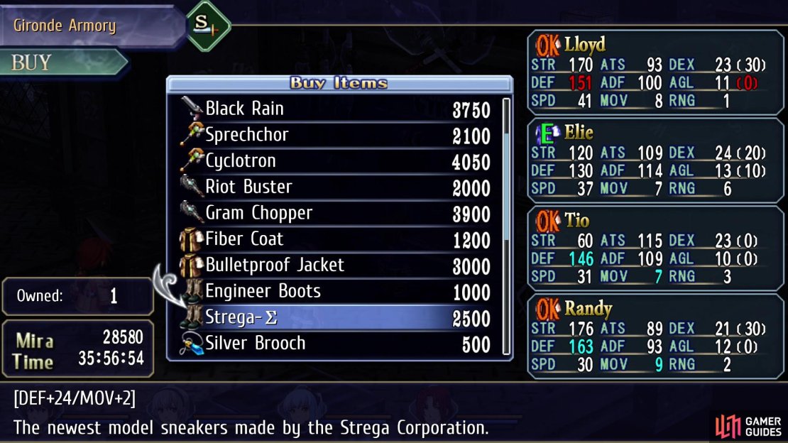 Upgrade your armor at the equipment