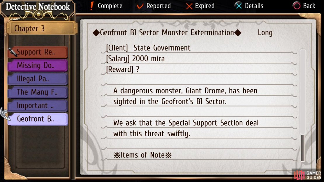 You&rsquo;ll have to eliminate a monster in the Geofront B1 Sector