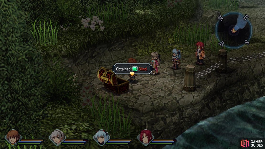 You can pick up a Blind Quartz from the chest in the first area