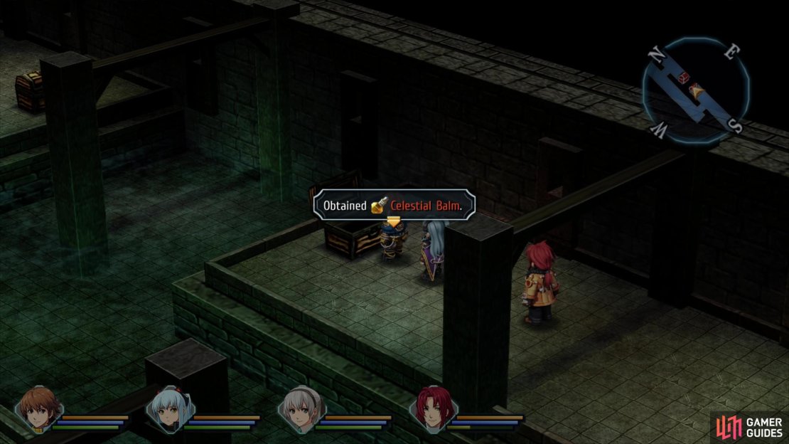 Plunder chests in the sewers for some Celestial Balm,
