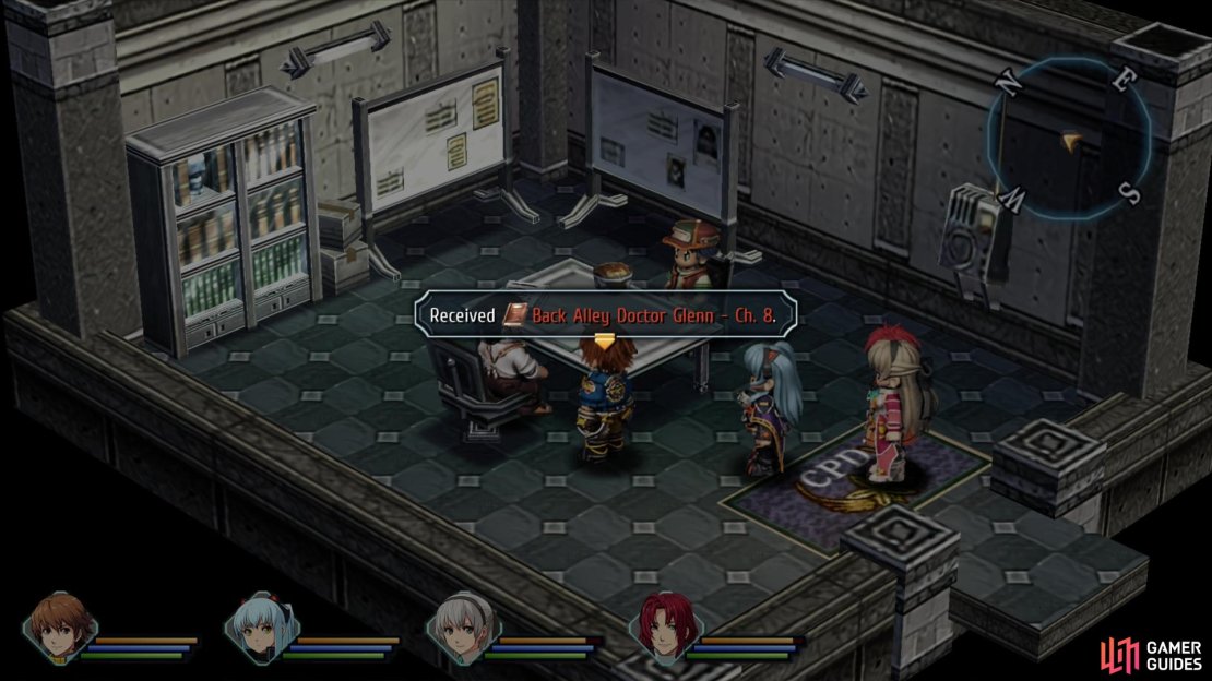 Before you start the request, head to the CPD building to find Sergei, who will give you &ldquo;Back Alley Doctor Glenn - Ch. 8&rdquo;.