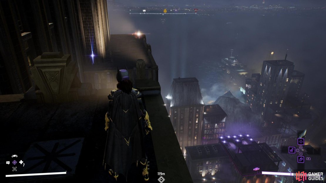 Perhaps the most difficult Batarang to find, even with a guide, you&rsquo;ll find this one near the top of the Elliot Center building.