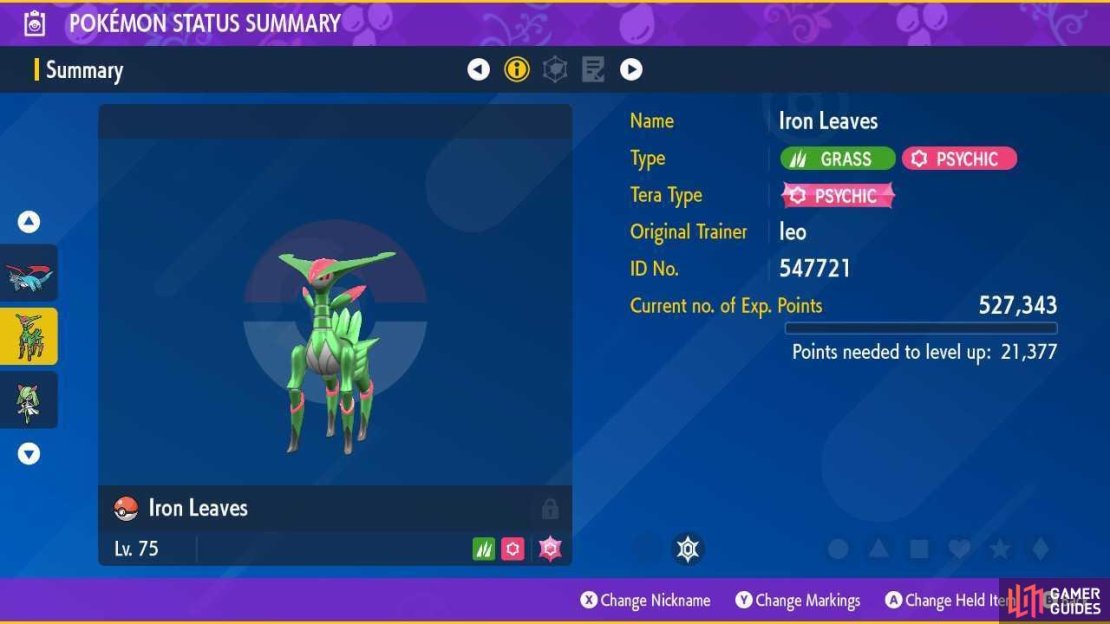 !Iron Leaves or Verizion? We&rsquo;re big fans of the !Psychic and Grass dual typing.
