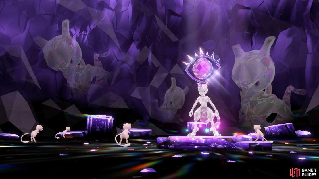 Mewtwo making its debut as a 7-Star Mightiest Mark Tera Raid Pok&eacute;mon.
