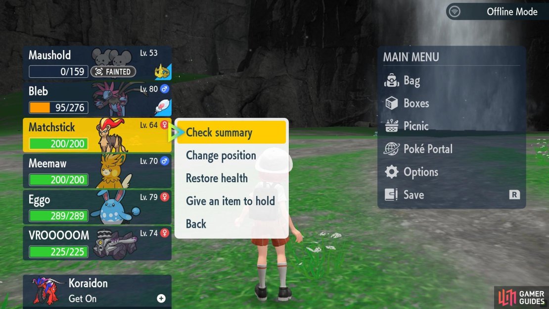Open up your Pok&eacute;mon&rsquo;s summary.