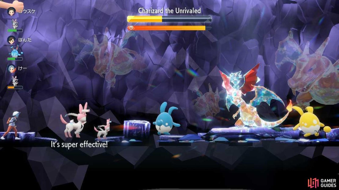 Use a strong fairy type Pok&eacute;mon to deal big damage to Charizard.